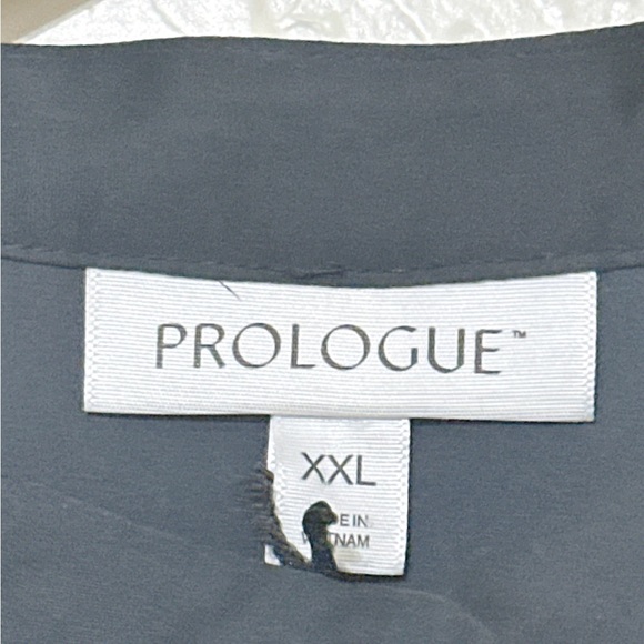 Prologue Black Satin Button Down Women’s Top NEW - Size XXL - Picture 3 of 4